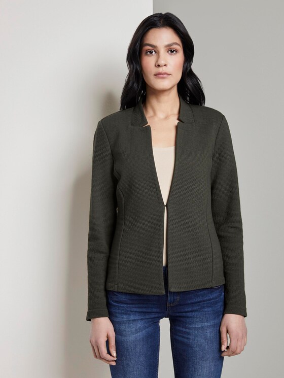 Getextureerde Ottomaanse Blazer - Vrouwen - Woodland Green Getextureerde Ottomaanse Blazer - Vrouwen - Woodland Green - 1 - TOM TAILOR