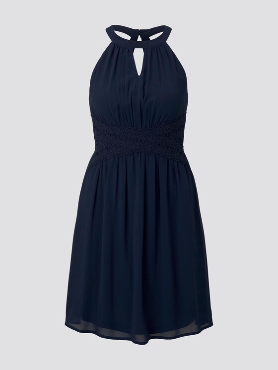 Mini Chiffonkleid mit Spitze - Frauen - Real Navy Blue Mini Chiffonkleid mit Spitze - Frauen - Real Navy Blue - 7 - TOM TAILOR Denim