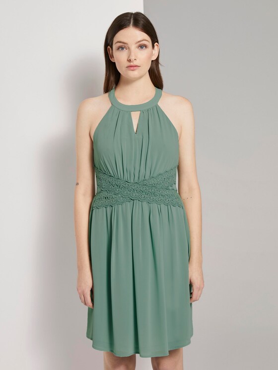 Mini Chiffonkleid mit Spitze - Frauen - dust green Mini Chiffonkleid mit Spitze - Frauen - dust green - 1 - TOM TAILOR Denim