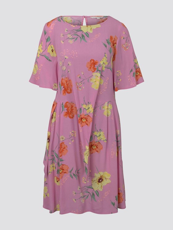 Kurzes Kleid mit Knoten-Detail im floralen Muster - Frauen - rose flower print Kurzes Kleid mit Knoten-Detail im floralen Muster - Frauen - rose flower print - 7 - TOM TAILOR Denim