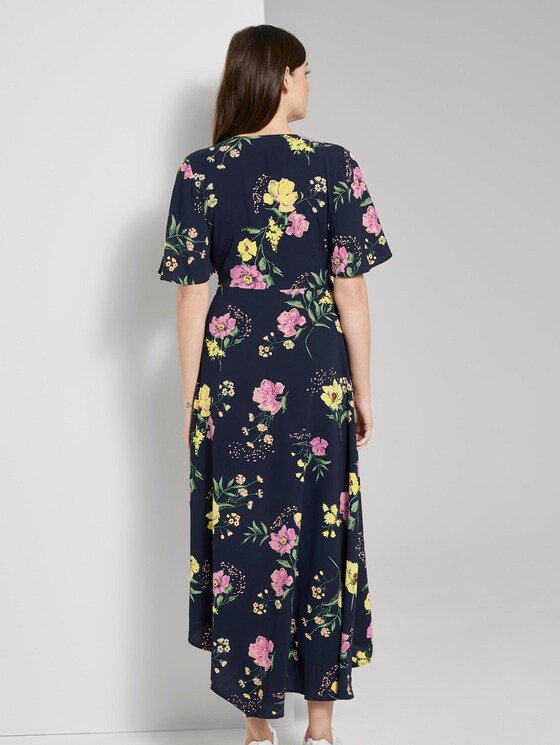 Flowing maxi wrap dress with a floral print - Women - navy blue flower print Flowing maxi wrap dress with a floral print - Women - navy blue flower print - 2 - TOM TAILOR Denim