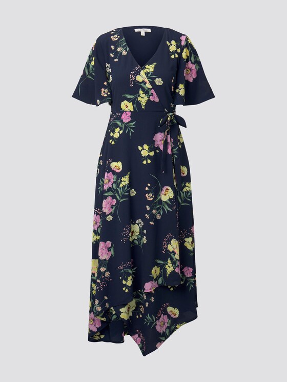 Flowing maxi wrap dress with a floral print - Women - navy blue flower print Flowing maxi wrap dress with a floral print - Women - navy blue flower print - 7 - TOM TAILOR Denim
