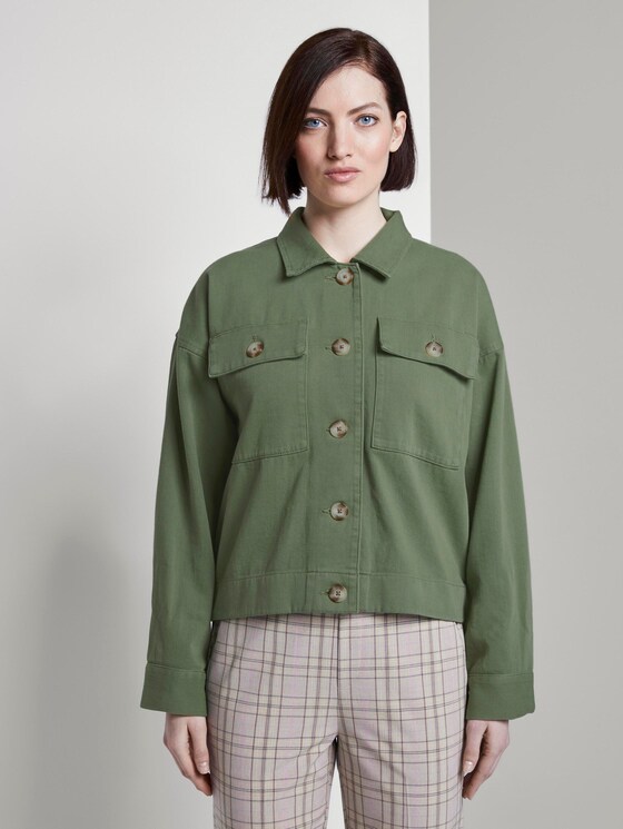 Kurze Utility-Hemdjacke - Frauen - olive green Kurze Utility-Hemdjacke - Frauen - olive green - 1 - TOM TAILOR Denim