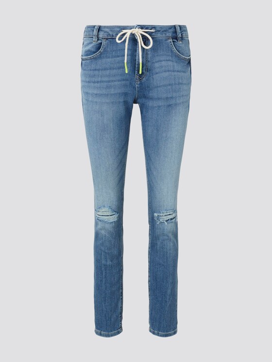 Lynn anti-fit jeans with a drawstring through the waistband - Women - Light Stone Blue Denim Lynn anti-fit jeans with a drawstring through the waistband - Women - Light Stone Blue Denim - 7 - TOM TAILOR Denim