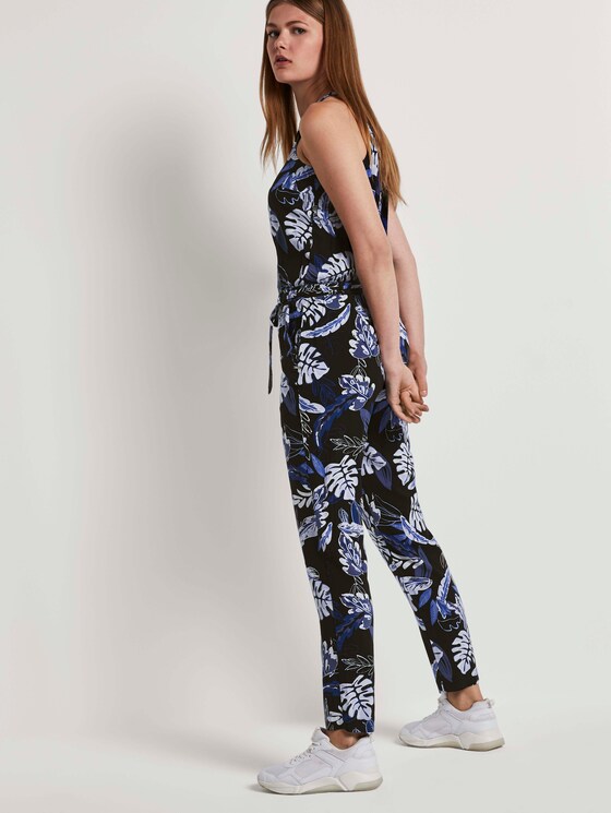 Relaxed Neckholder-Jumpsuit - Frauen - black blue tropical print Relaxed Neckholder-Jumpsuit - Frauen - black blue tropical print - 5 - TOM TAILOR Denim