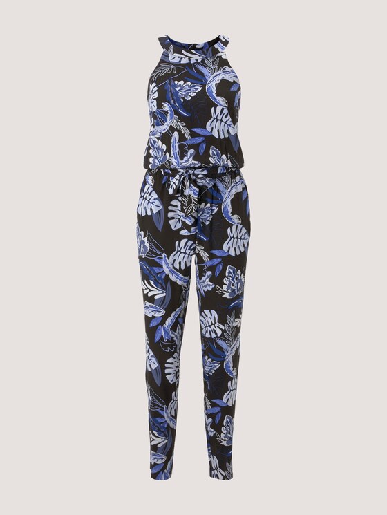 Relaxed Neckholder-Jumpsuit - Frauen - black blue tropical print Relaxed Neckholder-Jumpsuit - Frauen - black blue tropical print - 7 - TOM TAILOR Denim