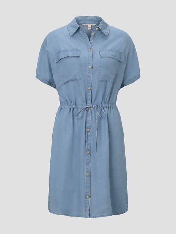 Utility shirt dress made of Lyocell - Women - light stone bright blue denim Utility shirt dress made of Lyocell - Women - light stone bright blue denim - 7 - TOM TAILOR Denim