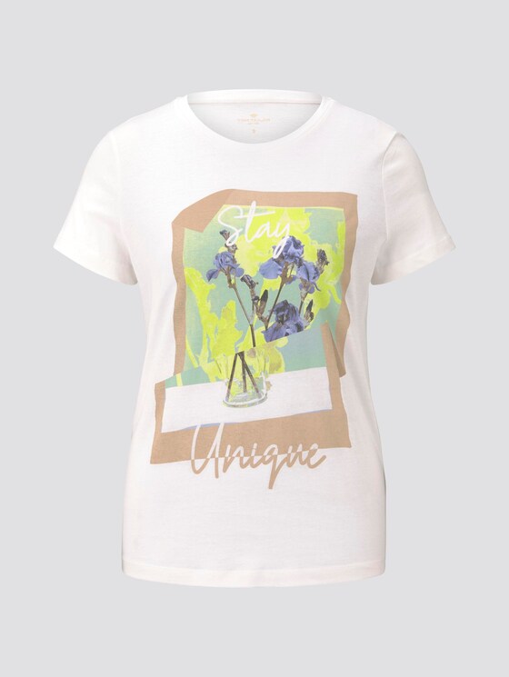 T-Shirt mit floralem Print - Frauen - Whisper White T-Shirt mit floralem Print - Frauen - Whisper White - 7 - TOM TAILOR