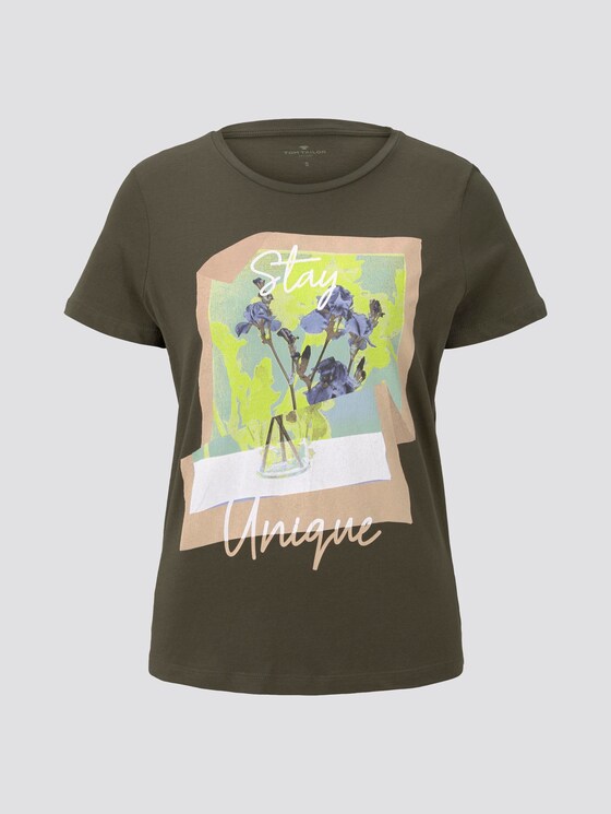 T-Shirt mit floralem Print - Frauen - Woodland Green T-Shirt mit floralem Print - Frauen - Woodland Green - 7 - TOM TAILOR