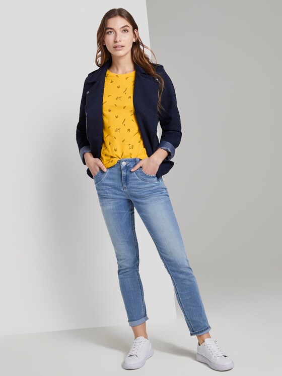 T-Shirt mit floralem Print - Frauen - yellow floral minimal design T-Shirt mit floralem Print - Frauen - yellow floral minimal design - 3 - TOM TAILOR
