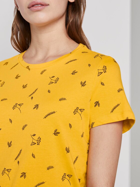 T-Shirt mit floralem Print - Frauen - yellow floral minimal design T-Shirt mit floralem Print - Frauen - yellow floral minimal design - 9 - TOM TAILOR