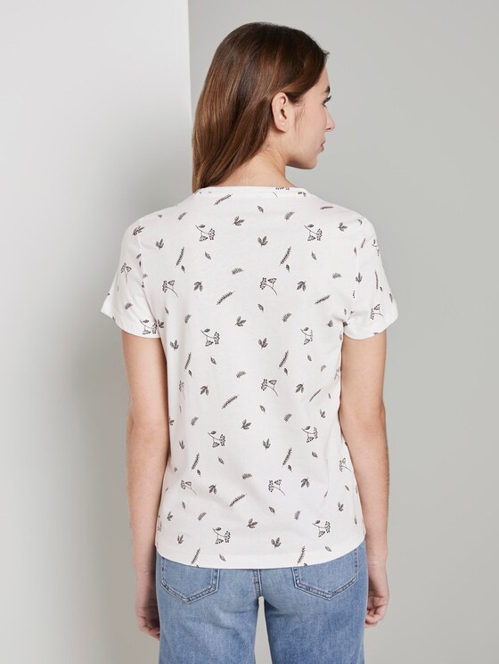 T-Shirt mit floralem Print - Frauen - offwhite floral minimal design T-Shirt mit floralem Print - Frauen - offwhite floral minimal design - 2 - TOM TAILOR