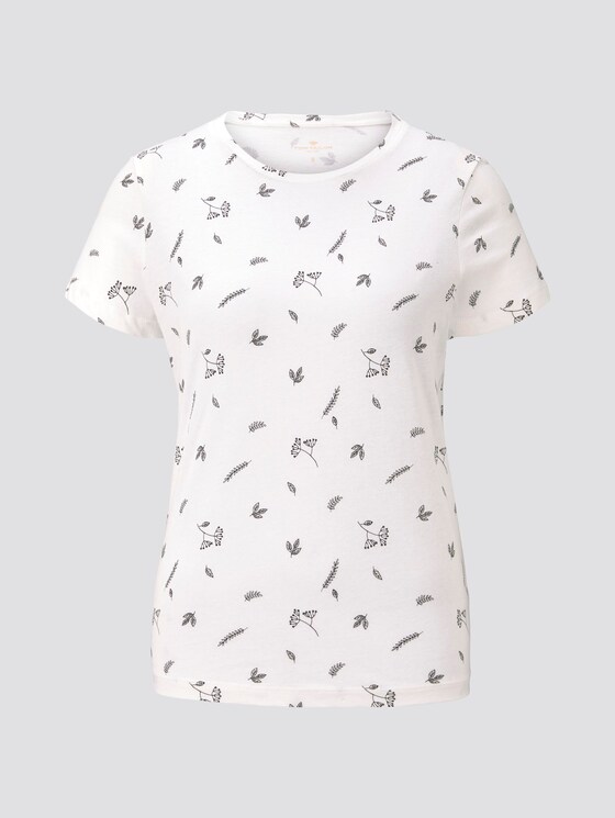 T-Shirt mit floralem Print - Frauen - offwhite floral minimal design T-Shirt mit floralem Print - Frauen - offwhite floral minimal design - 7 - TOM TAILOR