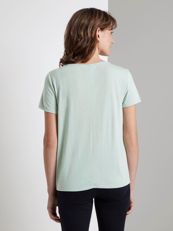 Schlichtes T-Shirt mit Knotendetail - Frauen - Fresh Mint Green Schlichtes T-Shirt mit Knotendetail - Frauen - Fresh Mint Green - 2 - TOM TAILOR