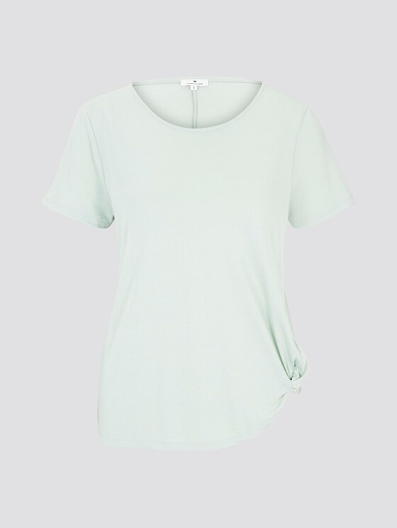 Schlichtes T-Shirt mit Knotendetail - Frauen - Fresh Mint Green Schlichtes T-Shirt mit Knotendetail - Frauen - Fresh Mint Green - 7 - TOM TAILOR