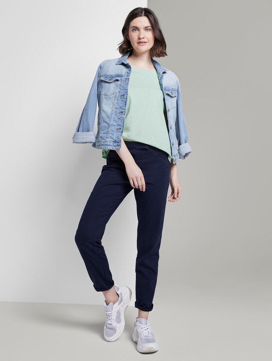 T-Shirt in Farbwaschung mit kleinem Print - Frauen - Fresh Mint Green T-Shirt in Farbwaschung mit kleinem Print - Frauen - Fresh Mint Green - 3 - TOM TAILOR