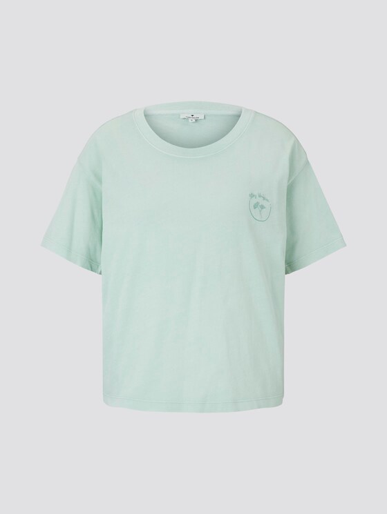 T-Shirt in Farbwaschung mit kleinem Print - Frauen - Fresh Mint Green T-Shirt in Farbwaschung mit kleinem Print - Frauen - Fresh Mint Green - 7 - TOM TAILOR