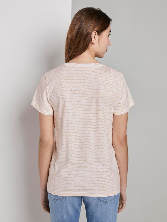 Gestreiftes T-Shirt mit floralem Print - Frauen - offwhite yellow thin stripe Gestreiftes T-Shirt mit floralem Print - Frauen - offwhite yellow thin stripe - 2 - TOM TAILOR