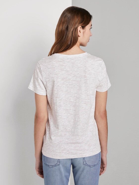 Gestreiftes T-Shirt mit floralem Print - Frauen - offwhite olive thin stripe Gestreiftes T-Shirt mit floralem Print - Frauen - offwhite olive thin stripe - 2 - TOM TAILOR