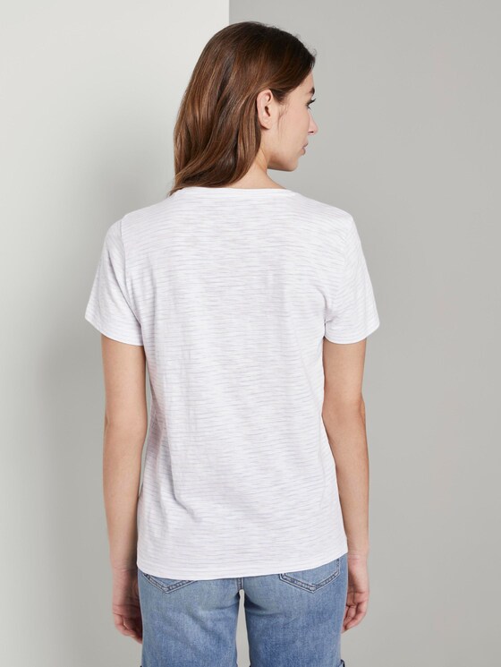 Gestreiftes T-Shirt mit floralem Print - Frauen - offwhite blue thin stripe Gestreiftes T-Shirt mit floralem Print - Frauen - offwhite blue thin stripe - 2 - TOM TAILOR