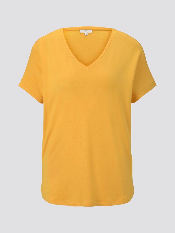 Basic T-shirt with a V-neckline - Women - deep golden yellow Basic T-shirt with a V-neckline - Women - deep golden yellow - 7 - TOM TAILOR