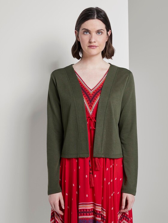 Schlichter Shirt-Cardigan - Frauen - Woodland Green Schlichter Shirt-Cardigan - Frauen - Woodland Green - 1 - TOM TAILOR