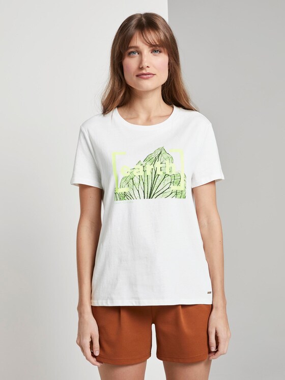 T-Shirt mit Print im Loose Fit - Frauen - Off White T-Shirt mit Print im Loose Fit - Frauen - Off White - 1 - TOM TAILOR Denim