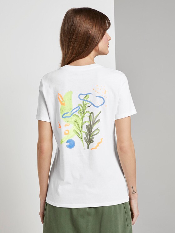T-shirt with back print in a loose fit - Women - Off White T-shirt with back print in a loose fit - Women - Off White - 2 - TOM TAILOR Denim