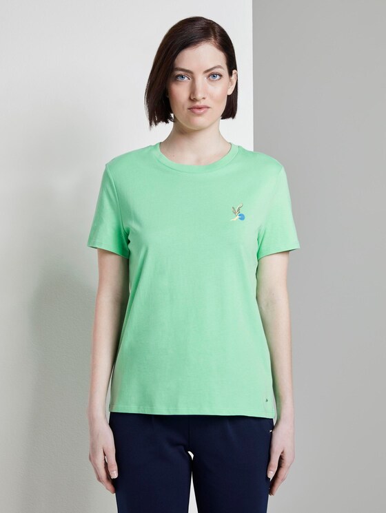 T-Shirt mit Rückenprint im Loose Fit - Frauen - dusty apple green T-Shirt mit Rückenprint im Loose Fit - Frauen - dusty apple green - 1 - TOM TAILOR Denim