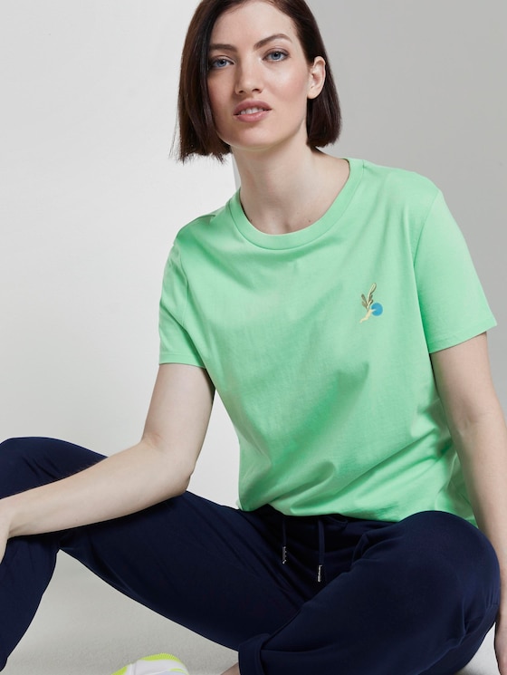 T-Shirt mit Rückenprint im Loose Fit - Frauen - dusty apple green T-Shirt mit Rückenprint im Loose Fit - Frauen - dusty apple green - 5 - TOM TAILOR Denim