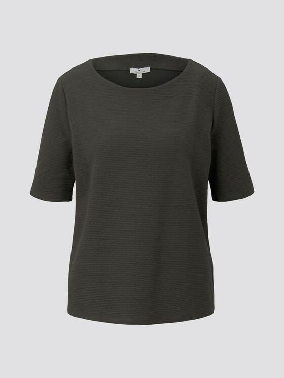 Strukturiertes Kurzarm-Sweatshirt - Frauen - Woodland Green Strukturiertes Kurzarm-Sweatshirt - Frauen - Woodland Green - 7 - TOM TAILOR
