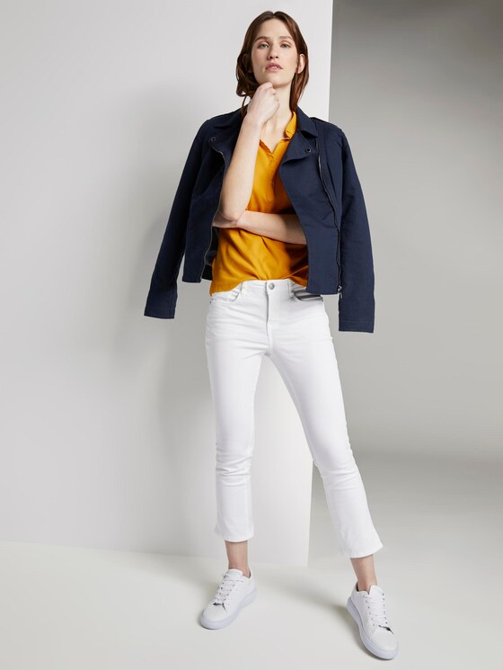 Poloshirt mit kleiner Stickerei - Frauen - deep golden yellow Poloshirt mit kleiner Stickerei - Frauen - deep golden yellow - 3 - TOM TAILOR