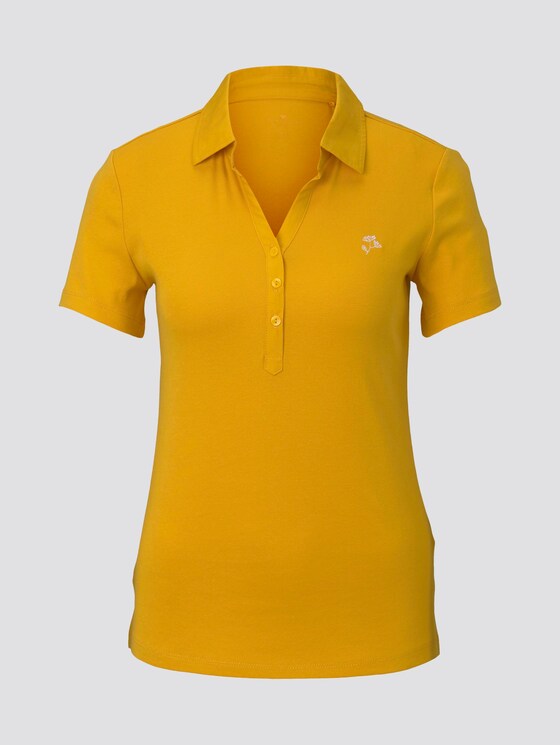 Poloshirt mit kleiner Stickerei - Frauen - deep golden yellow Poloshirt mit kleiner Stickerei - Frauen - deep golden yellow - 7 - TOM TAILOR