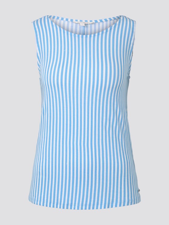 Gemustertes Top aus Jersey - Frauen - blue white vertical stripe Gemustertes Top aus Jersey - Frauen - blue white vertical stripe - 7 - TOM TAILOR Denim