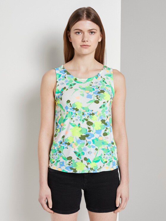 Gemustertes Top aus Jersey - Frauen - white flower print Gemustertes Top aus Jersey - Frauen - white flower print - 1 - TOM TAILOR Denim
