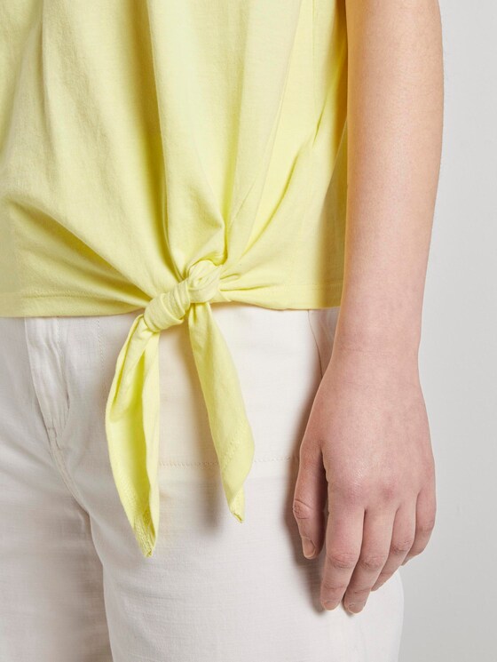 Loose T-shirt with knotted details - Women - daffodil yellow Loose T-shirt with knotted details - Women - daffodil yellow - 10 - TOM TAILOR Denim