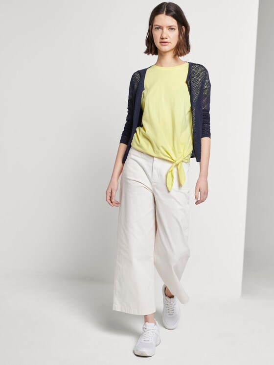 Loose T-shirt with knotted details - Women - daffodil yellow Loose T-shirt with knotted details - Women - daffodil yellow - 3 - TOM TAILOR Denim