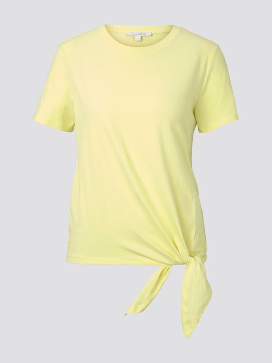 Loose T-shirt with knotted details - Women - daffodil yellow Loose T-shirt with knotted details - Women - daffodil yellow - 7 - TOM TAILOR Denim