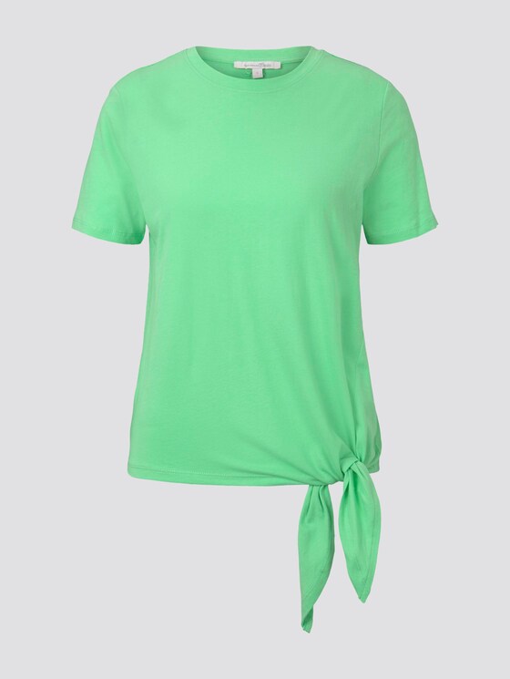 Lockeres T-Shirt mit Knotendetail - Frauen - dusty apple green Lockeres T-Shirt mit Knotendetail - Frauen - dusty apple green - 7 - TOM TAILOR Denim