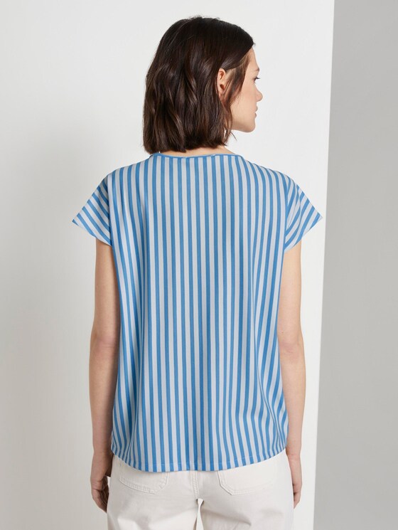 Lockeres T-Shirt mit Streifenmuster - Frauen - blue white vertical stripe Lockeres T-Shirt mit Streifenmuster - Frauen - blue white vertical stripe - 2 - TOM TAILOR Denim
