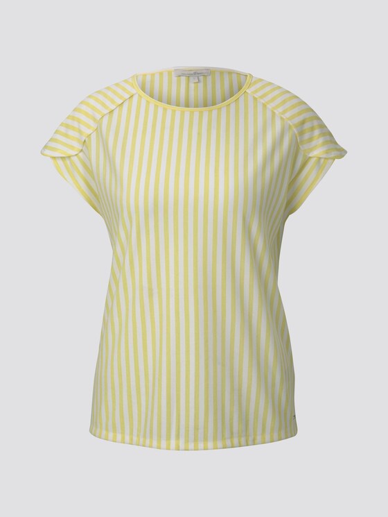 Lockeres T-Shirt mit Streifenmuster - Frauen - yellow white vertical stripe Lockeres T-Shirt mit Streifenmuster - Frauen - yellow white vertical stripe - 7 - TOM TAILOR Denim