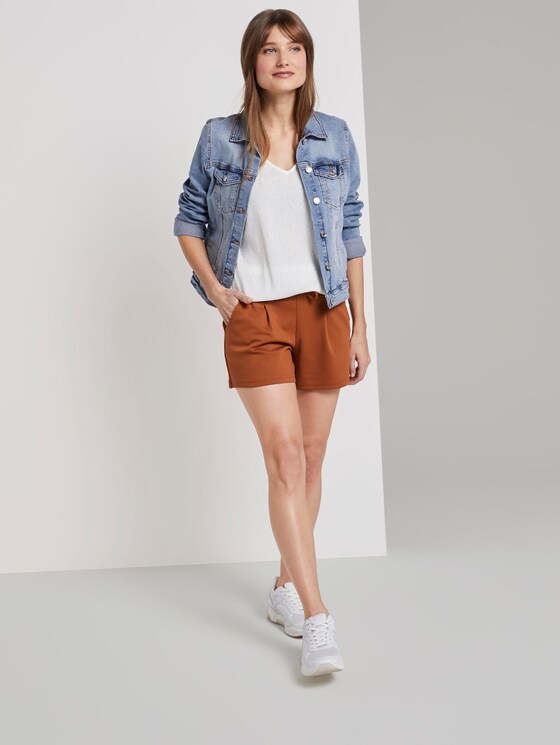 Strukturiertes T-Shirt mit V-Ausschnitt - Frauen - Off White Strukturiertes T-Shirt mit V-Ausschnitt - Frauen - Off White - 3 - TOM TAILOR Denim