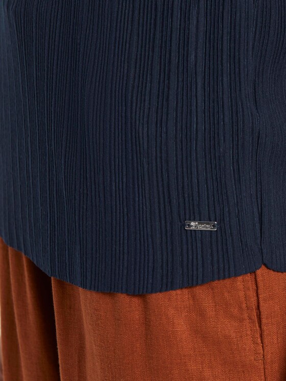 Plissée-Top - Frauen - Real Navy Blue Plissée-Top - Frauen - Real Navy Blue - 9 - TOM TAILOR Denim