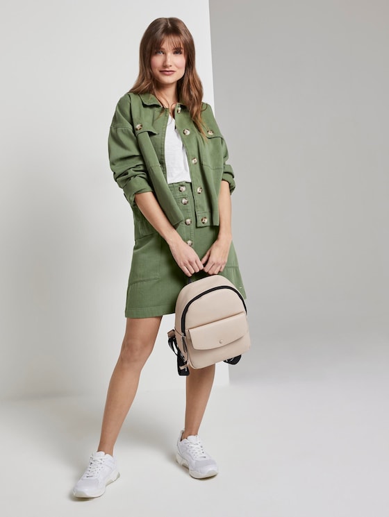 Utility mini skirt with a button tab - Women - olive green Utility mini skirt with a button tab - Women - olive green - 3 - TOM TAILOR Denim