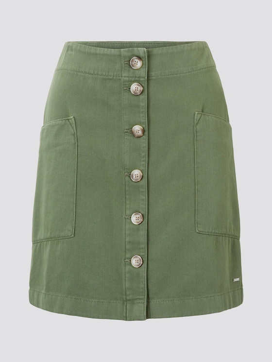 Utility mini skirt with a button tab - Women - olive green Utility mini skirt with a button tab - Women - olive green - 7 - TOM TAILOR Denim
