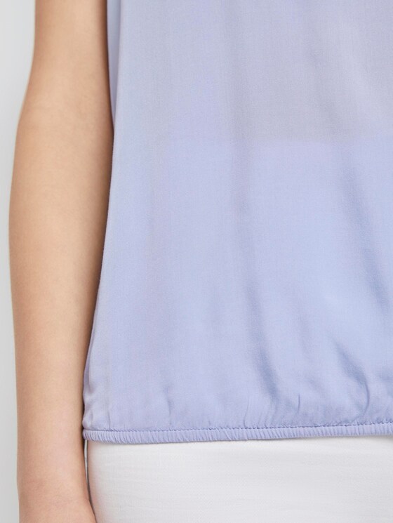 Kurzarm-Bluse mit umgelegtem V-Ausschnitt - Frauen - Parisienne Blue Kurzarm-Bluse mit umgelegtem V-Ausschnitt - Frauen - Parisienne Blue - 10 - TOM TAILOR