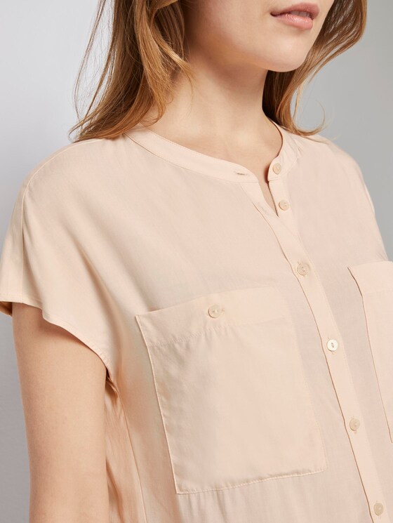 Blusenshirt mit Mao-Kragen - Frauen - soft vanilla Blusenshirt mit Mao-Kragen - Frauen - soft vanilla - 9 - TOM TAILOR