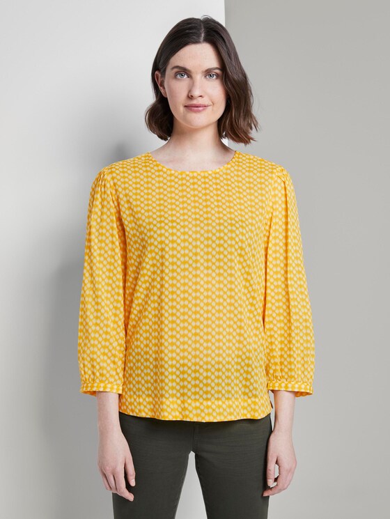 Playful blouse with an all-over print - Women - yellow dot design Playful blouse with an all-over print - Women - yellow dot design - 1 - TOM TAILOR