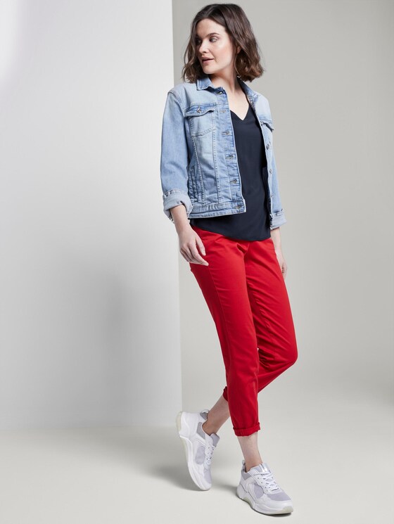 Blusen-Top mit V-Ausschnitt - Frauen - Sky Captain Blue Blusen-Top mit V-Ausschnitt - Frauen - Sky Captain Blue - 3 - TOM TAILOR