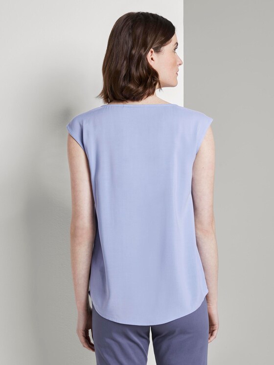 Blusen-Top mit V-Ausschnitt - Frauen - Parisienne Blue Blusen-Top mit V-Ausschnitt - Frauen - Parisienne Blue - 2 - TOM TAILOR